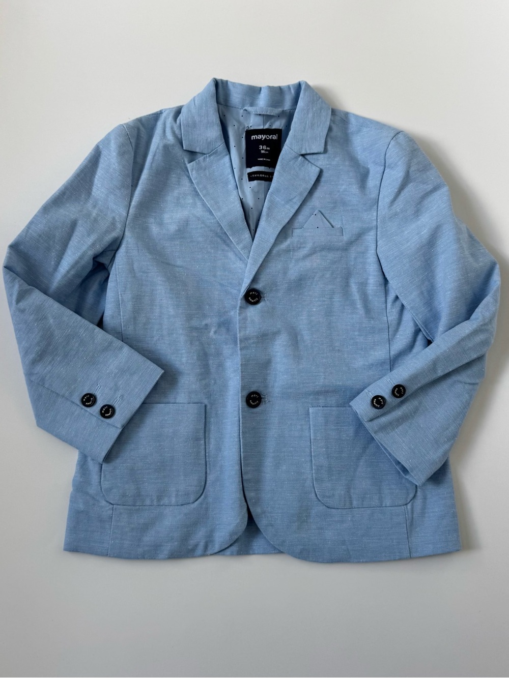 Mayoral Sky Blue Boys' Blazer with Pocket Square